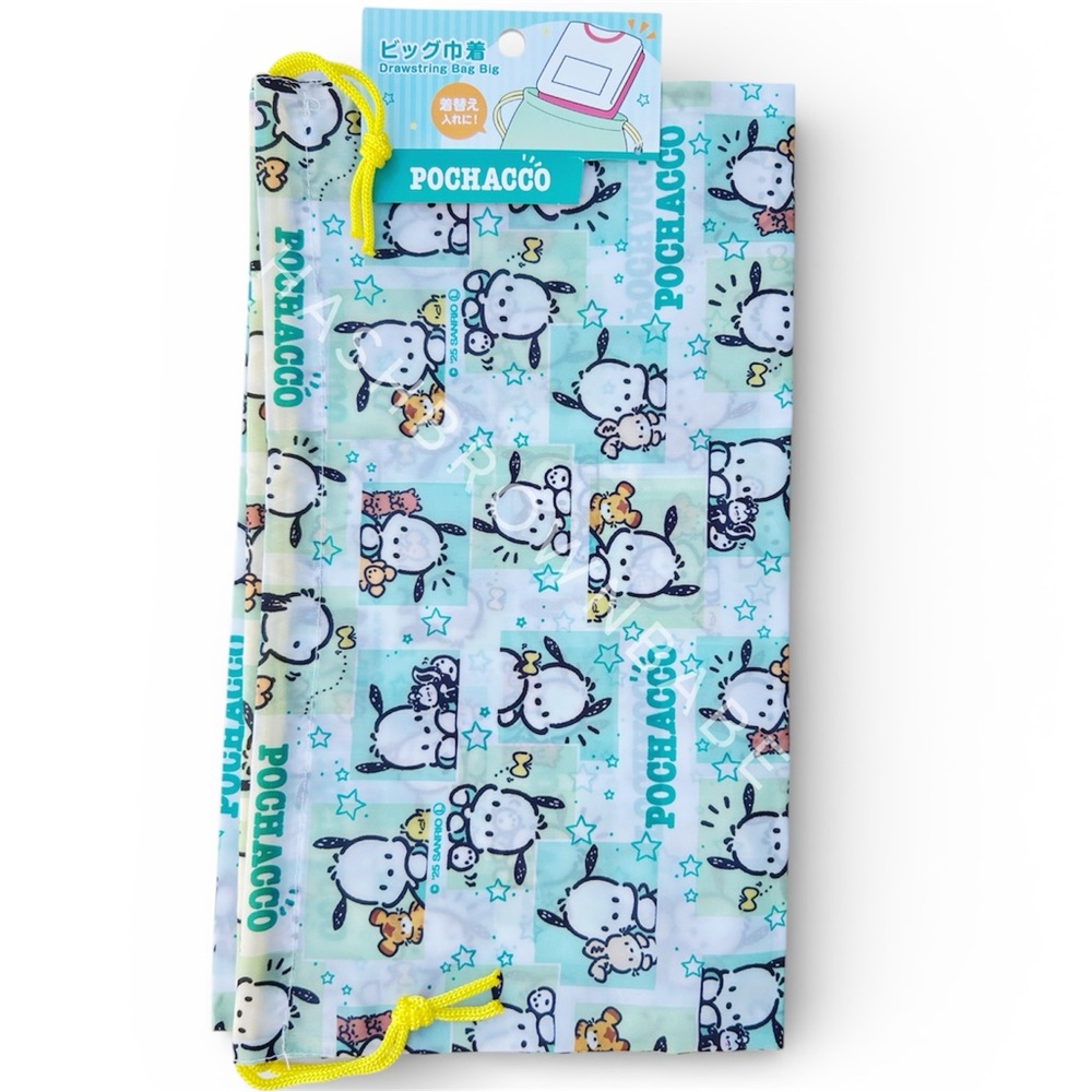 Sanrio Pochacco Big Drawstring Bag Travel Accessories Essentials Pouch For Women